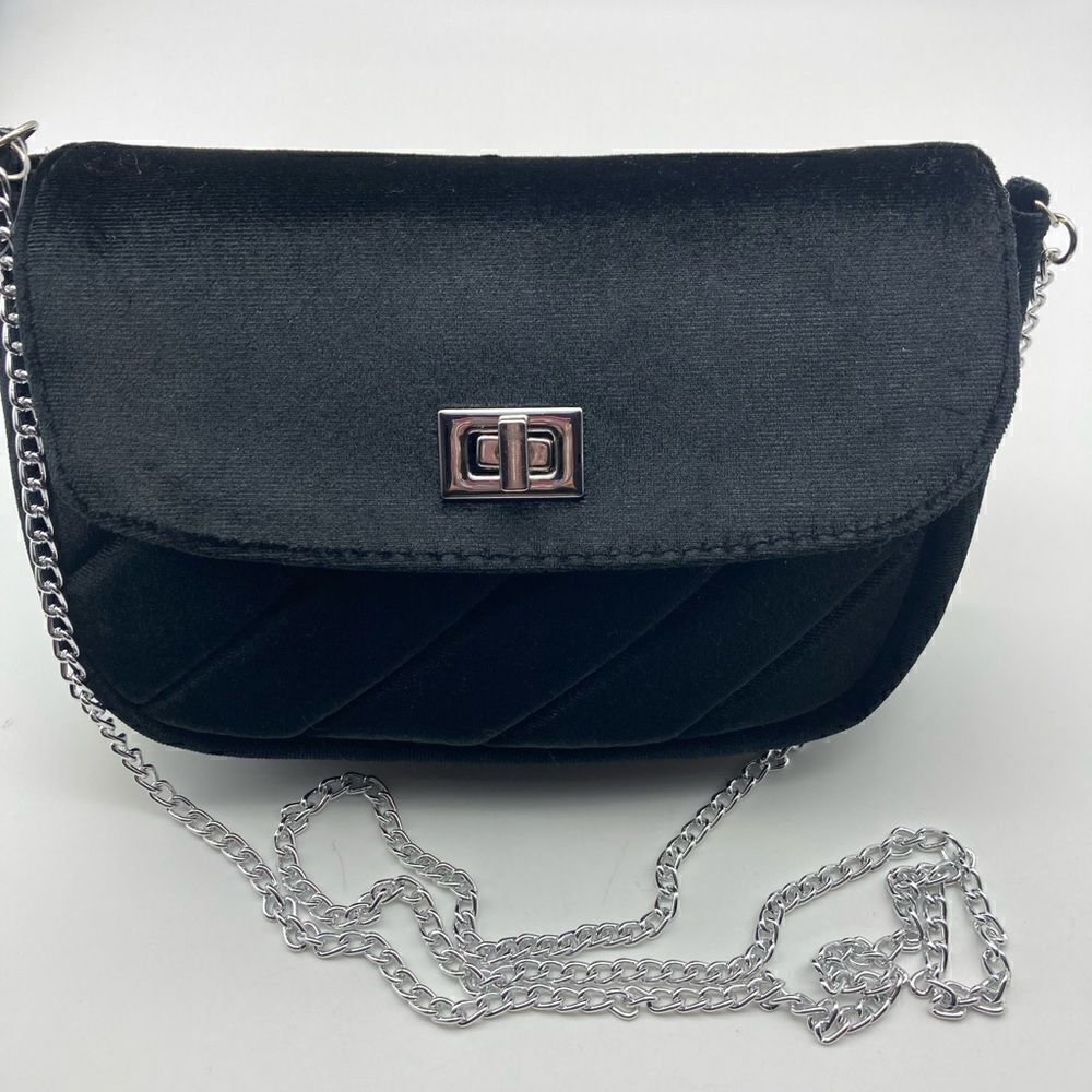 NWT Accessory Black Velvet Purse